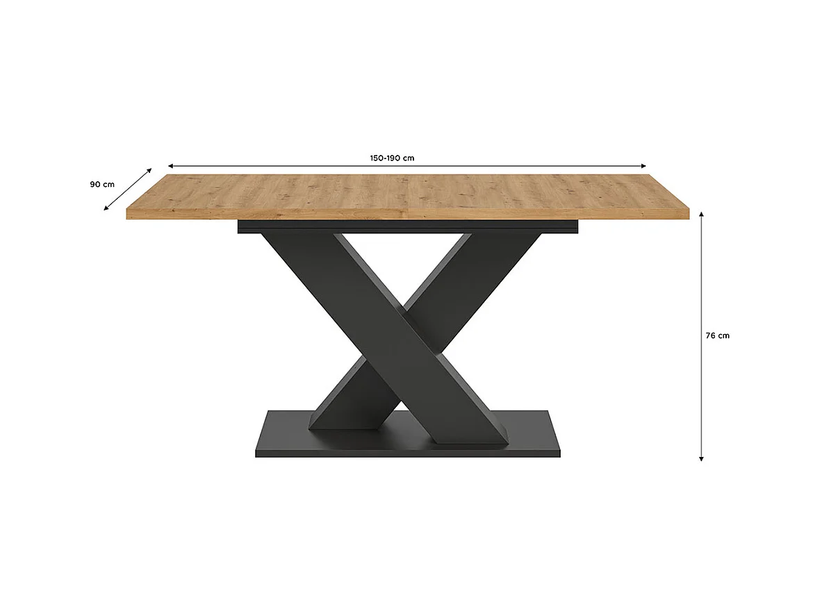 Motion table de salle à manger 150x90 cm chêne décor.