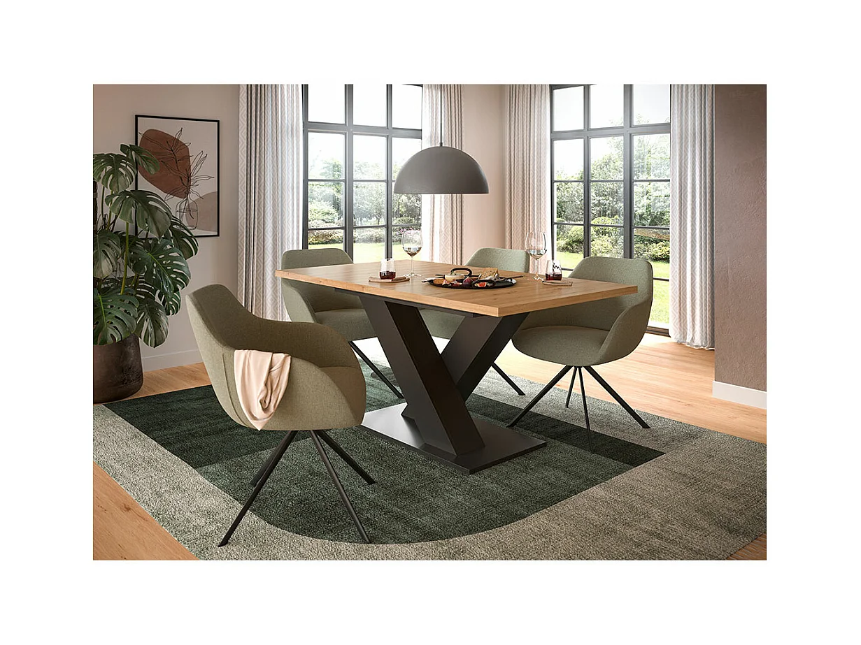 Motion table de salle à manger 150x90 cm chêne décor.