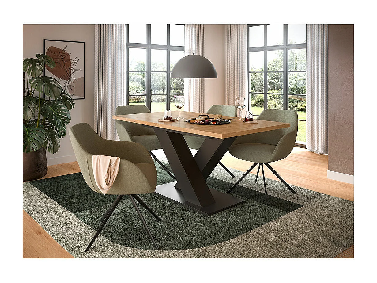 Motion eetkamertafel 150x90 cm eiken decor.