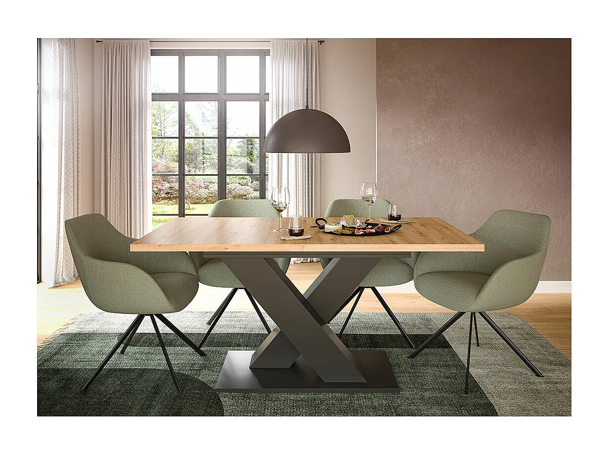 Motion eetkamertafel 150x90 cm eiken decor.