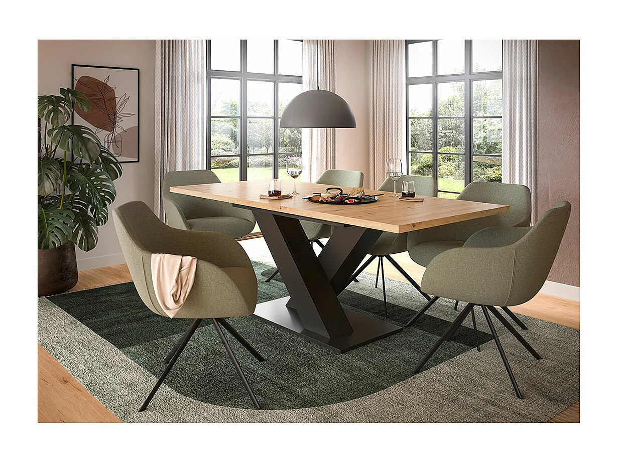 Motion eetkamertafel 150x90 cm eiken decor.