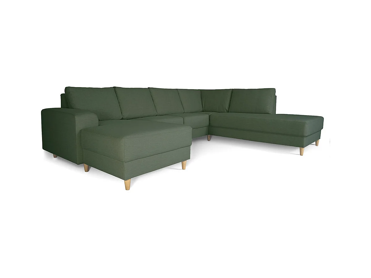 Nordic canapé en U tourné vers la droite vert.