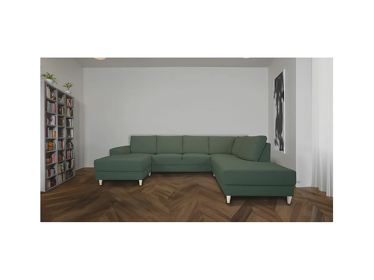 Nordic canapé en U tourné vers la droite vert.
