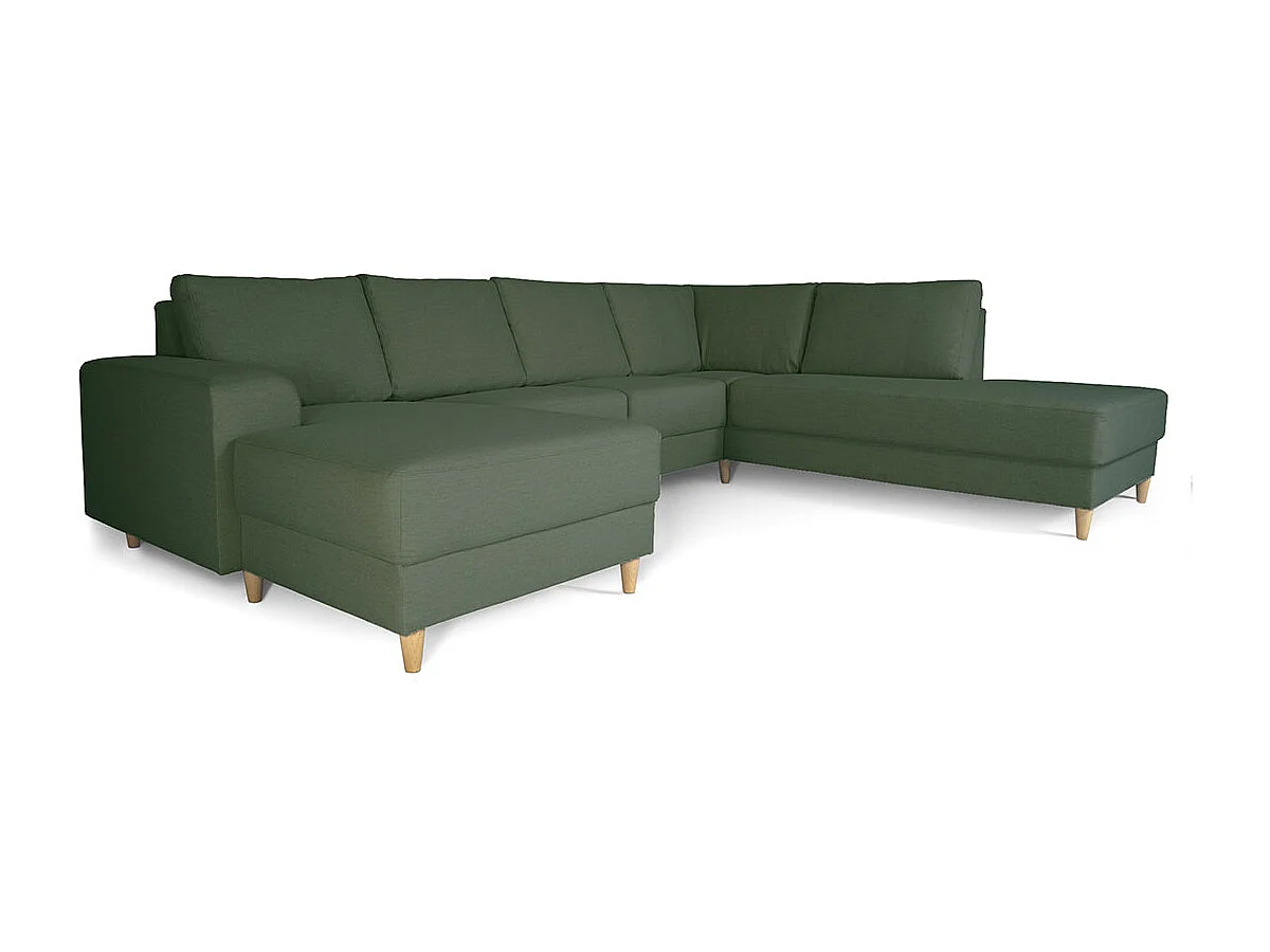 Nordic canapé en U tourné vers la droite vert.