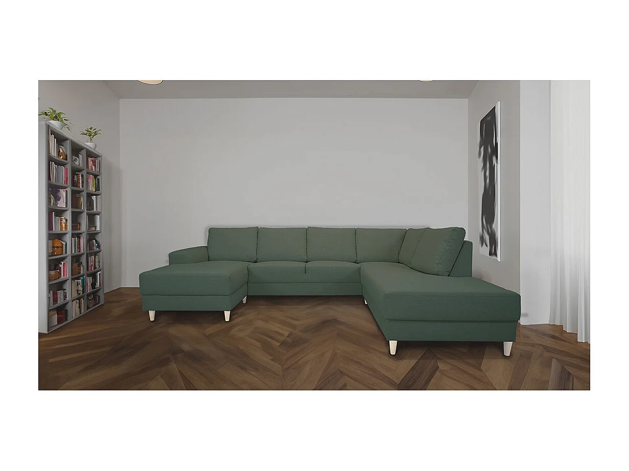 Nordic canapé en U tourné vers la droite vert.