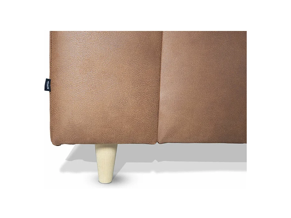 Nordic canapé avec chaise longue tourné vers la gauche couleurcognac cuir.