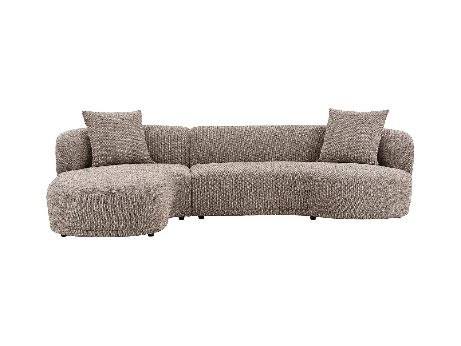 Canapé d’angle 6 places KINGSTON – Confort ultime-Marron clair-angle gauche