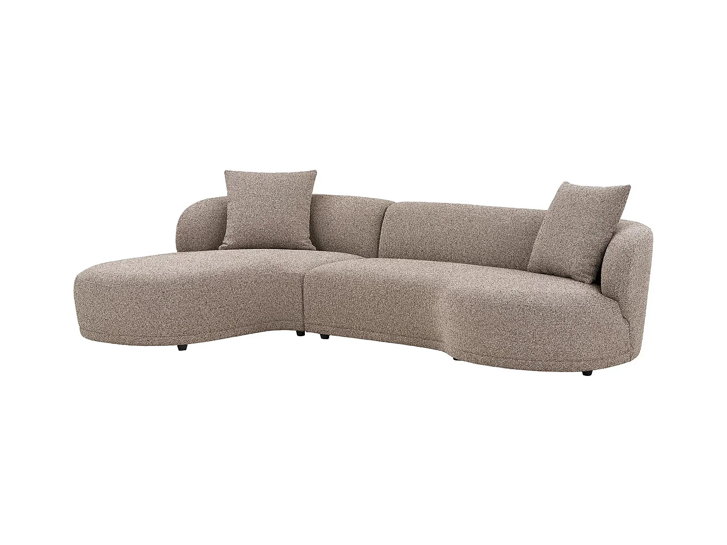 Canapé d’angle 6 places KINGSTON – Confort ultime-Marron clair-angle gauche