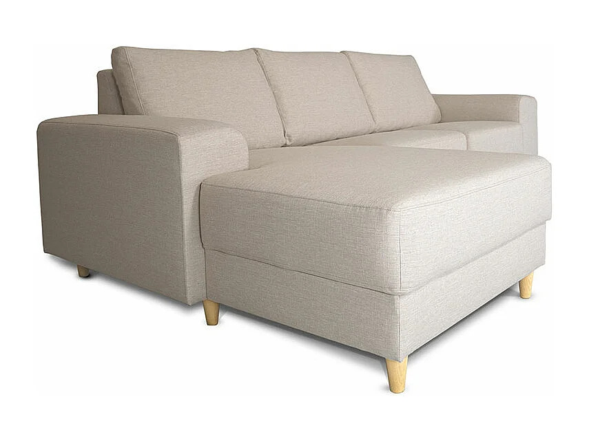 Nordic canapé avec chaise longue tourné vers la gauche beige clair.