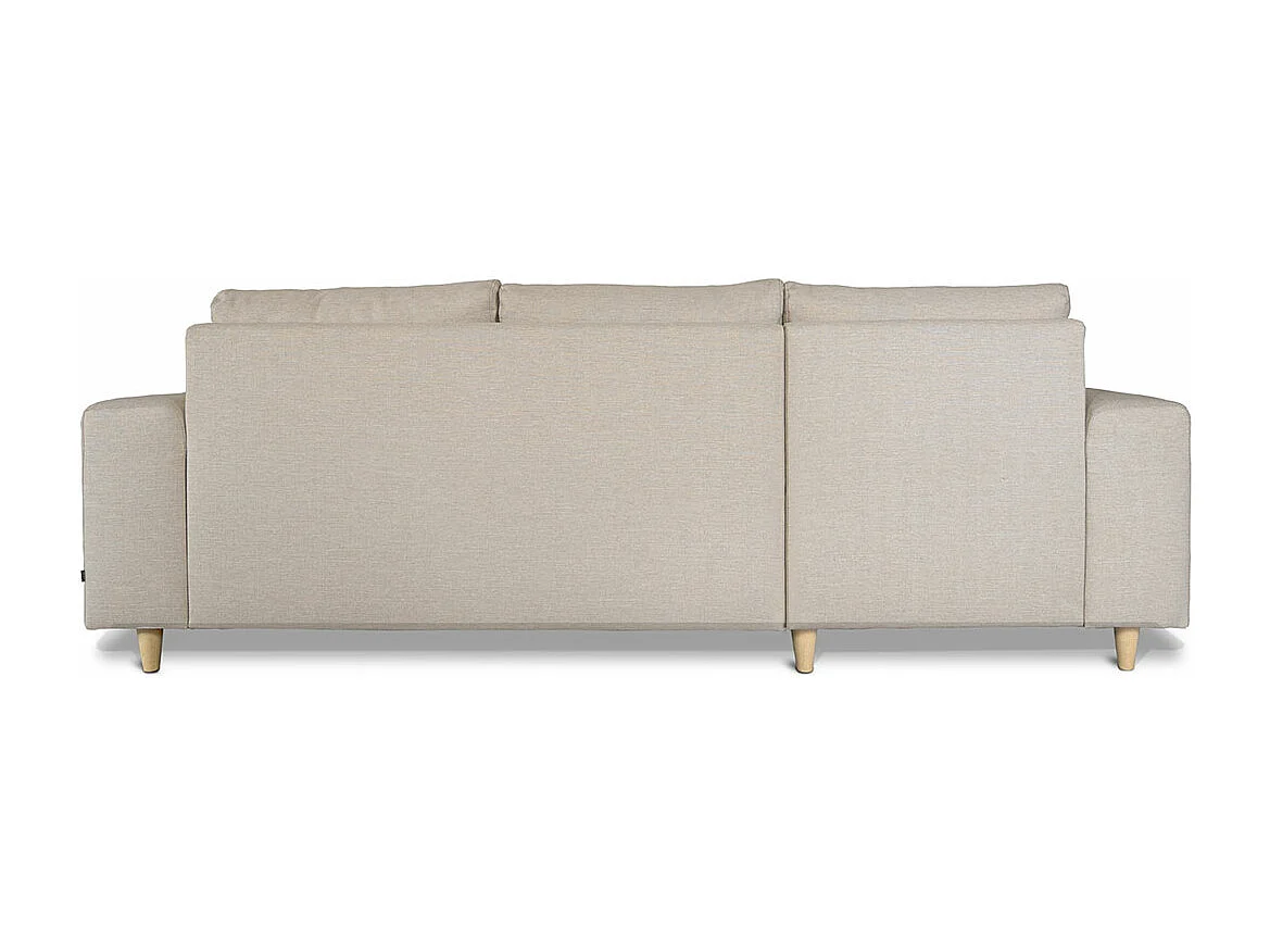 Nordic canapé avec chaise longue tourné vers la gauche beige clair.