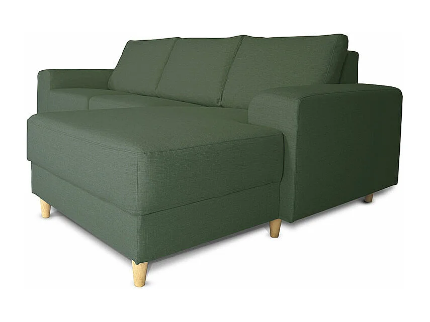 Nordic canapé avec chaise longue tourné vers la droite vert.