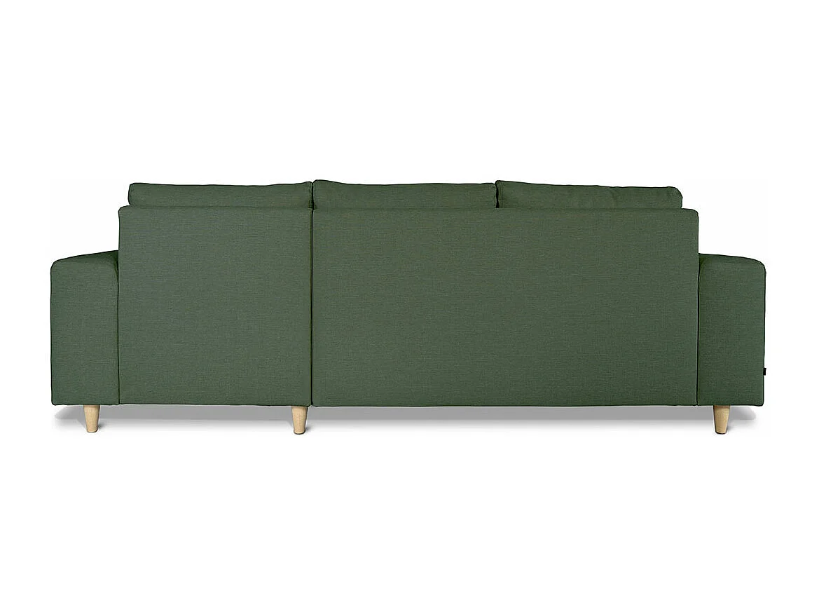 Nordic canapé avec chaise longue tourné vers la droite vert.