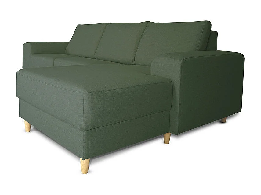 Nordic canapé avec chaise longue tourné vers la droite vert.