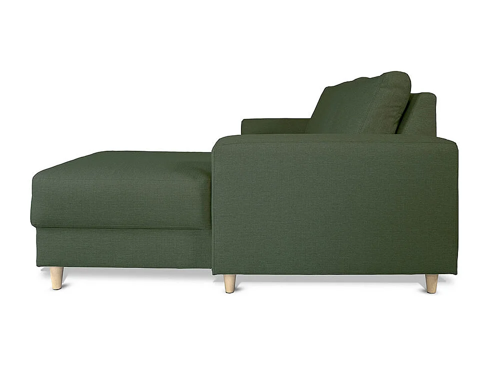 Nordic canapé avec chaise longue tourné vers la droite vert.