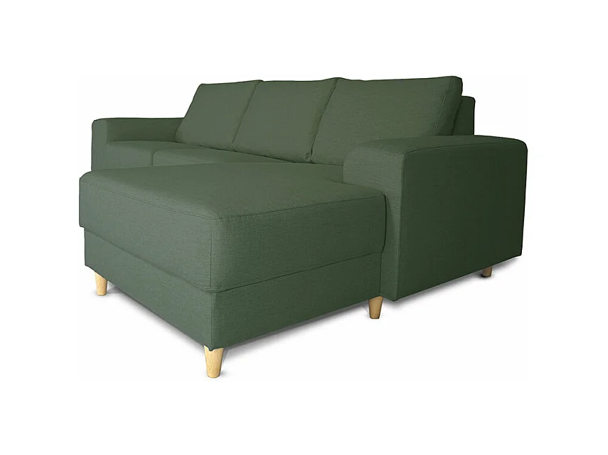 Nordic canapé avec chaise longue tourné vers la droite vert.