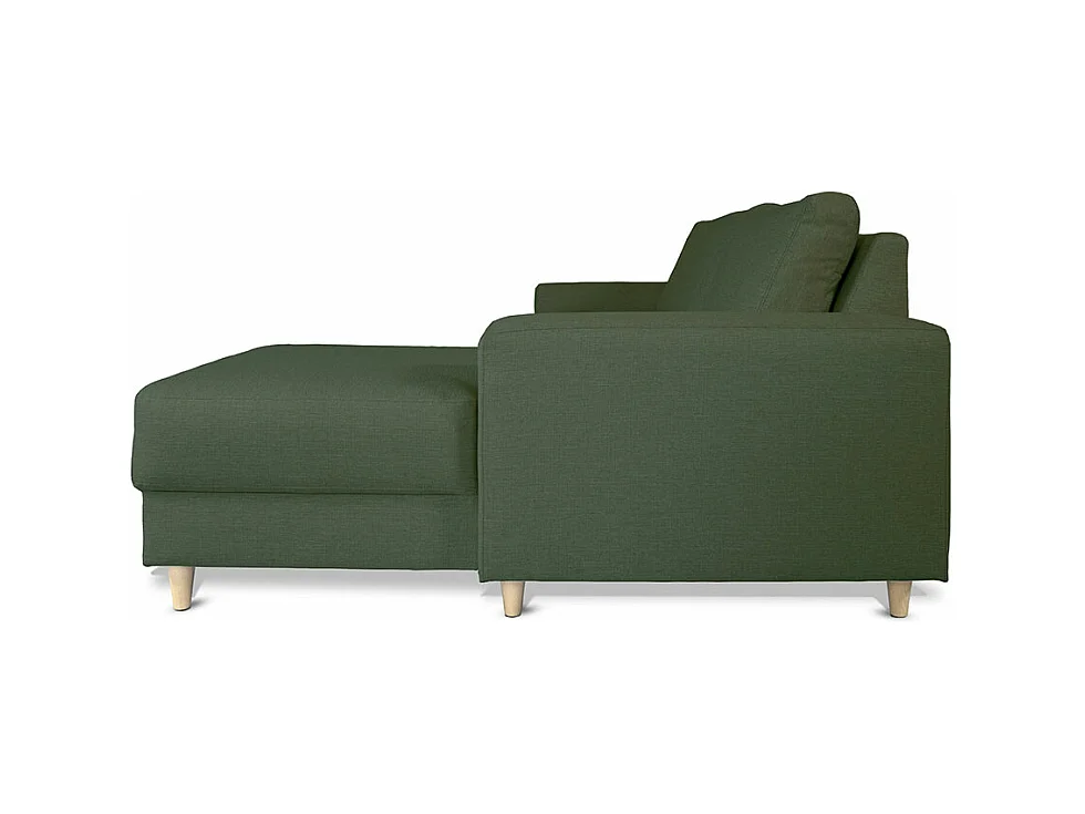 Nordic canapé avec chaise longue tourné vers la droite vert.