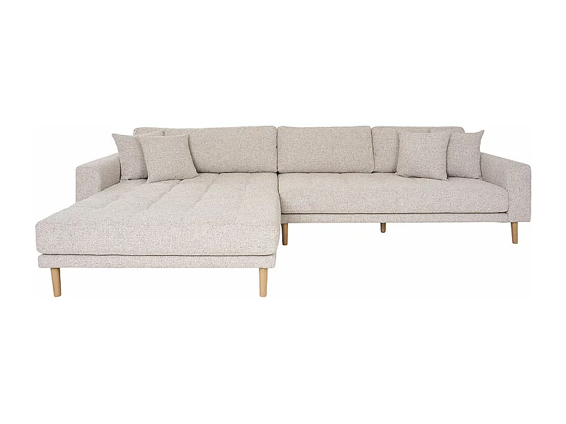 Lido canapé canapé gauche avec quatre coussins beige.