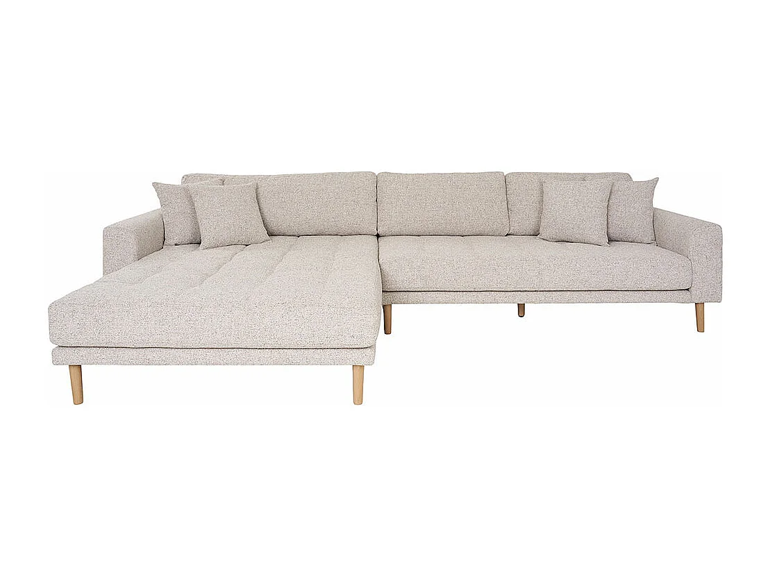 Lido bank Linksdraaiend met vier kussens beige.