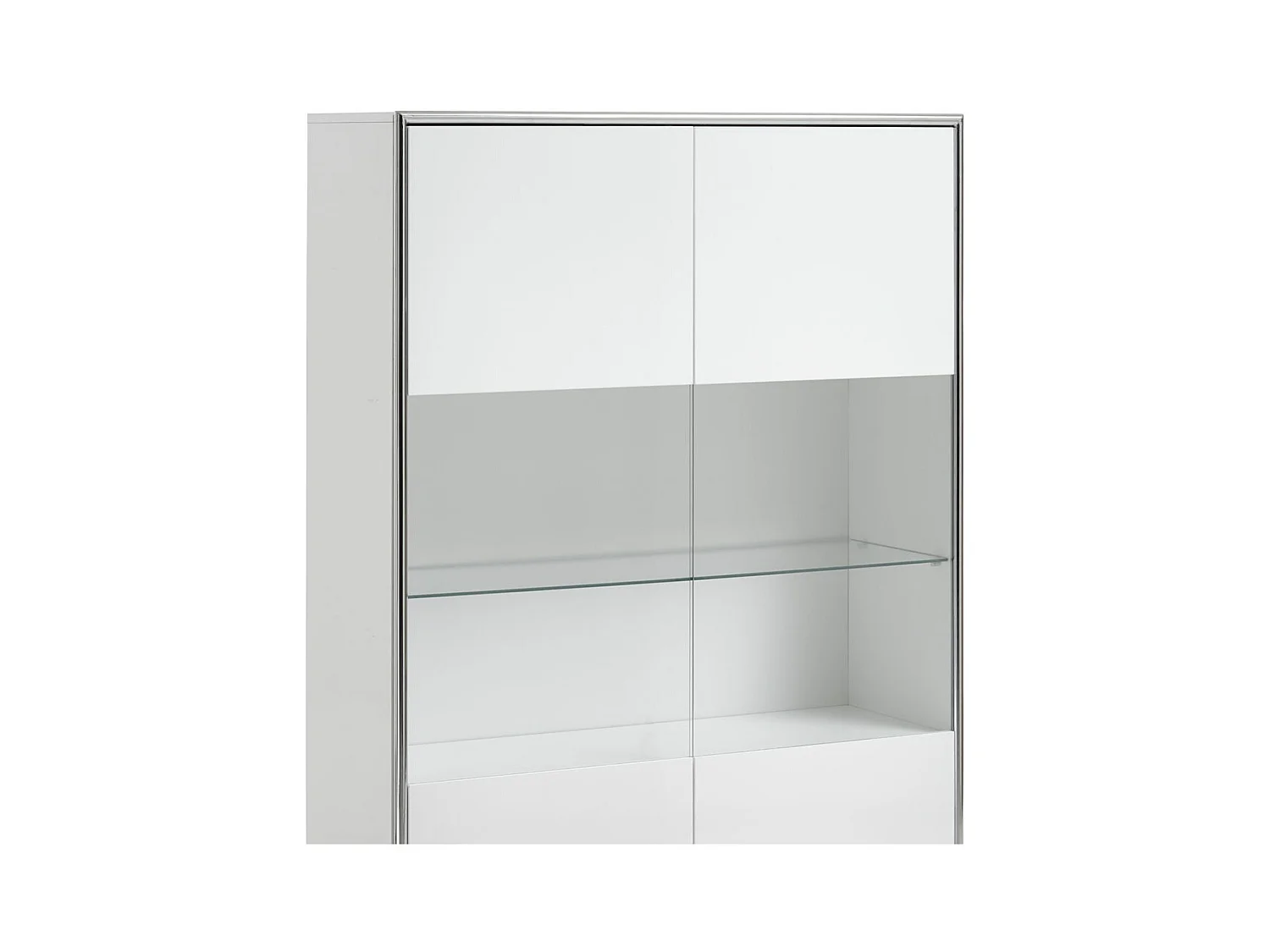 Kenan vitrine 2 portes, 1 tiroir laqué blanc brillant.