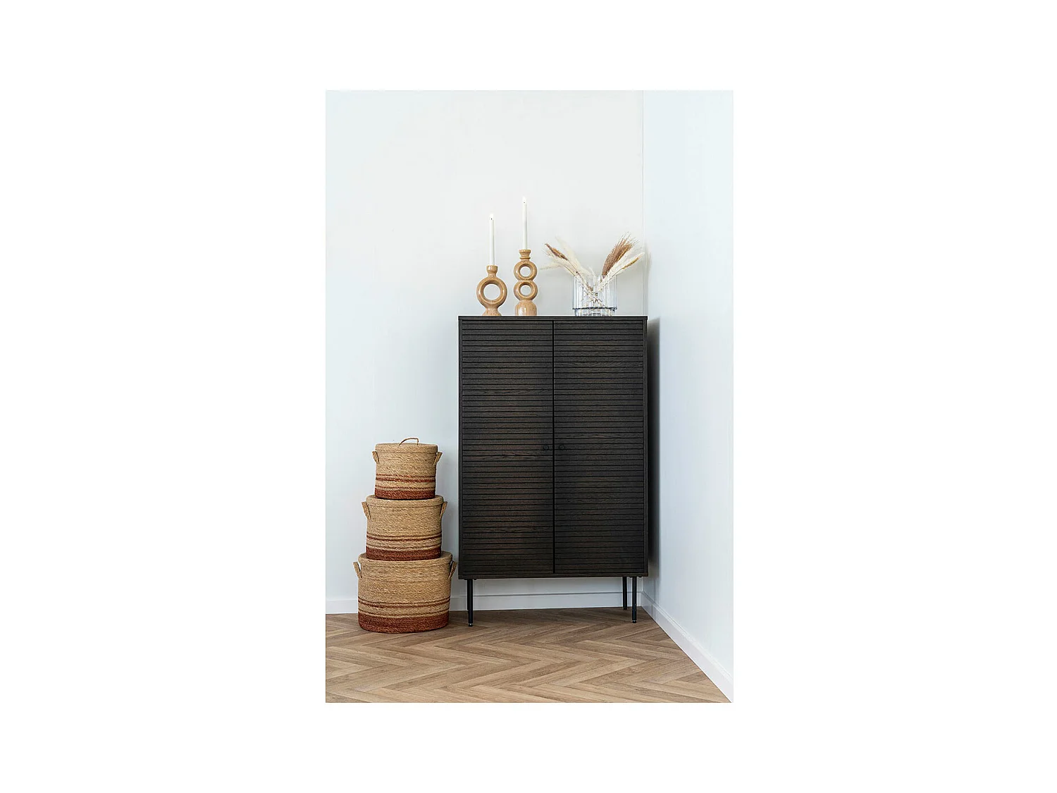 Kyoto Vitrinenschrank 2 Türen Eichenfurnier.