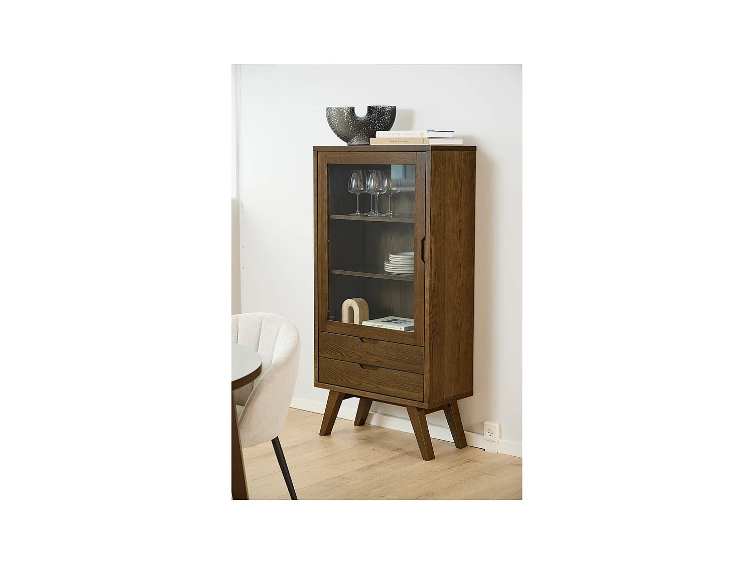 A-Line citrine 1 porte 2 tiroirs 2 étagères gris.