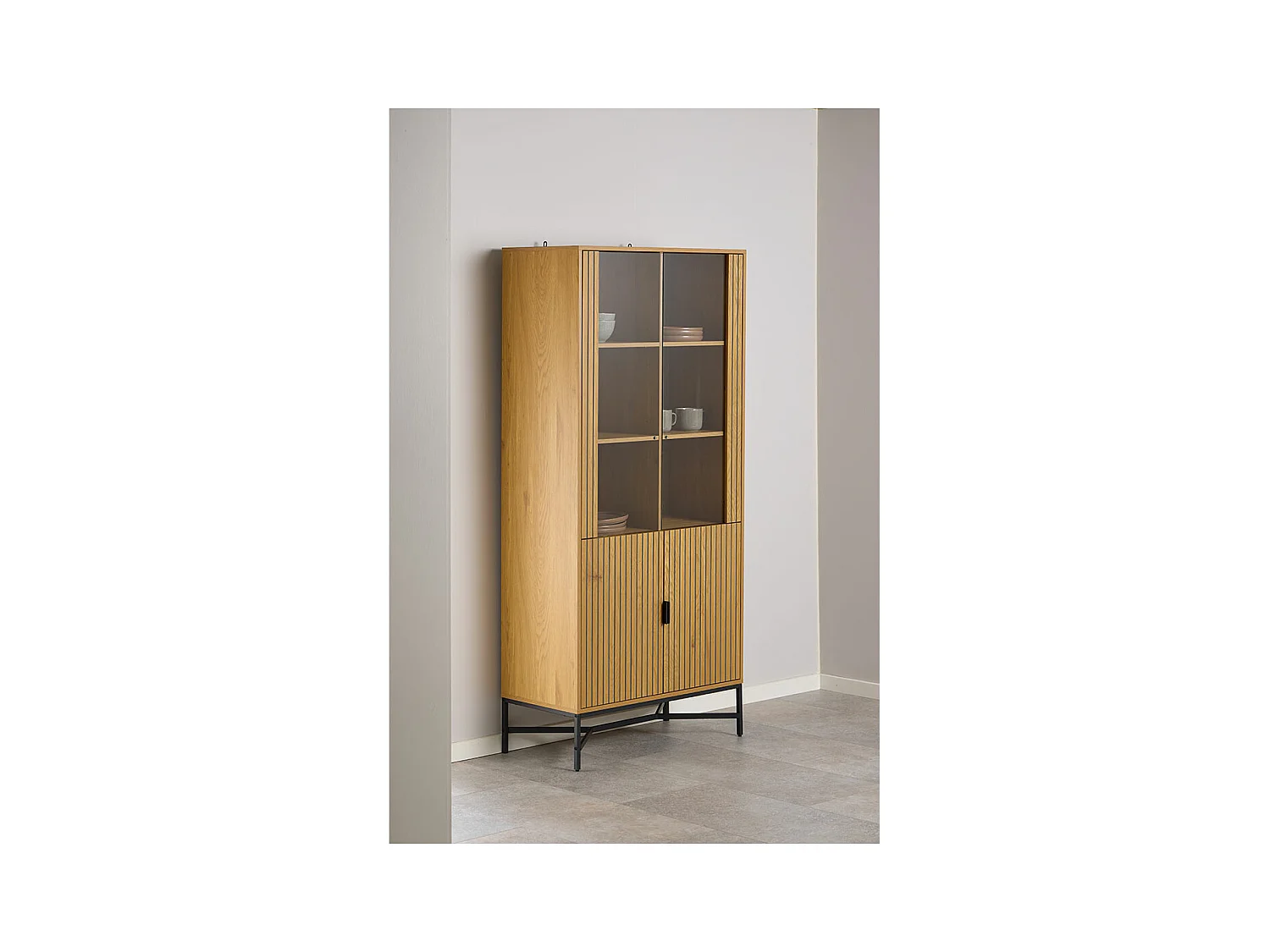 Jaipur citrine 4 portes 6 étagères nature.