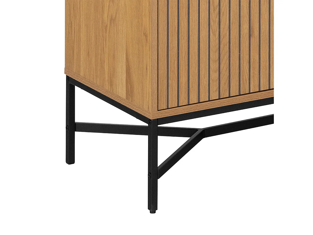 Giselle vitrinekast 4 deuren 6 planken natuur.