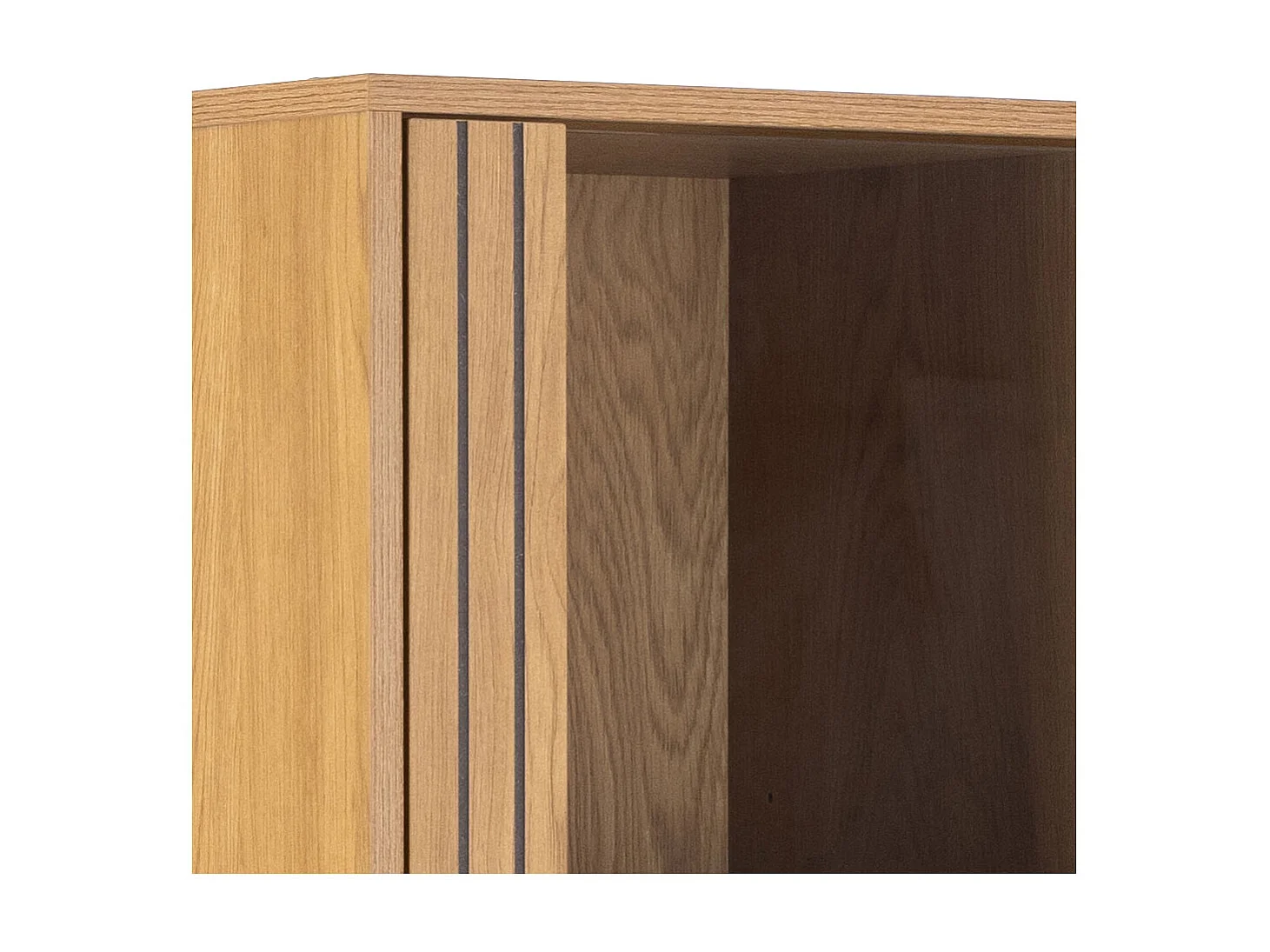 Giselle vitrinekast 4 deuren 6 planken natuur.