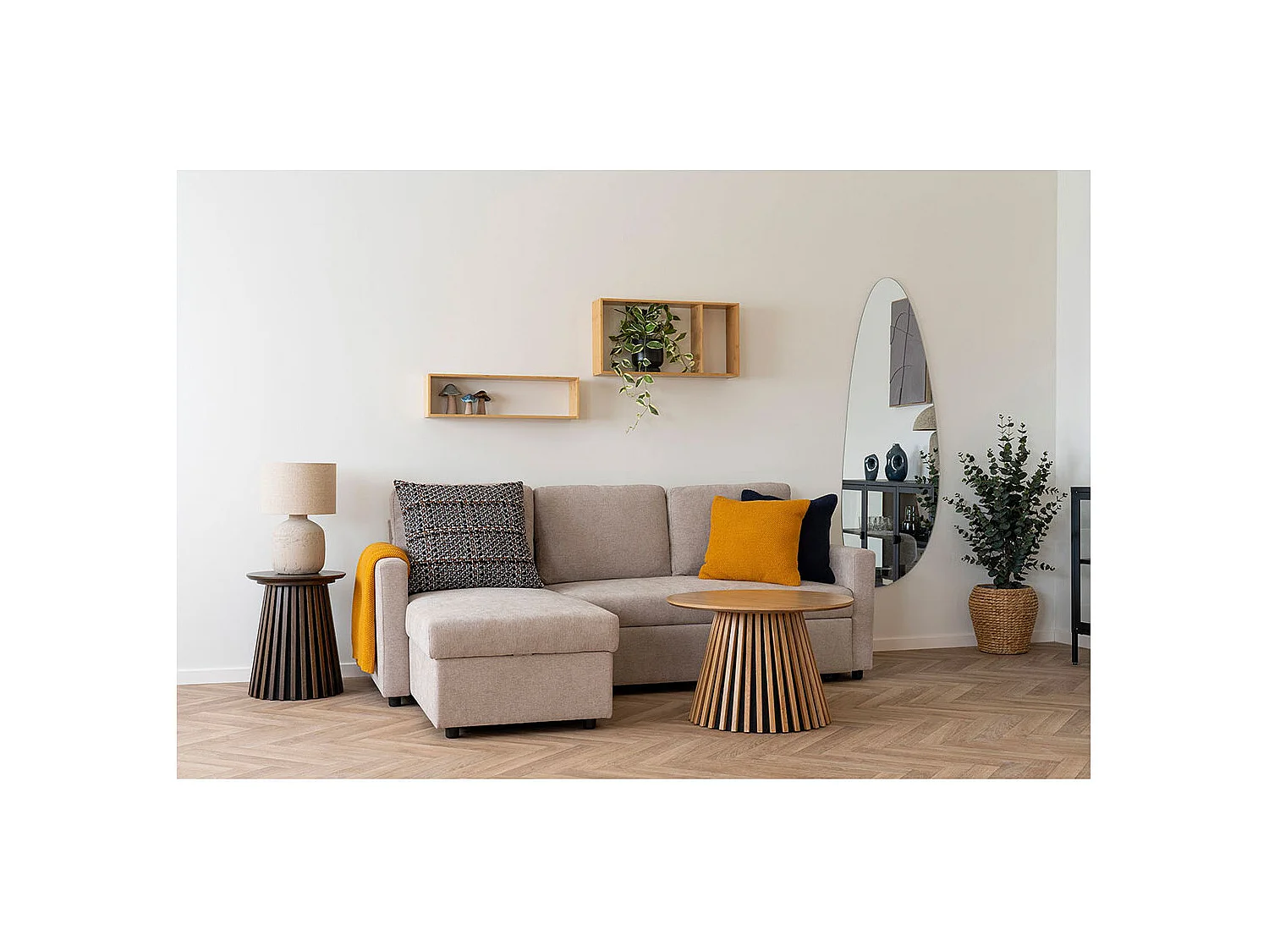 Table basse ronde LANZA Ø70cm-Beige