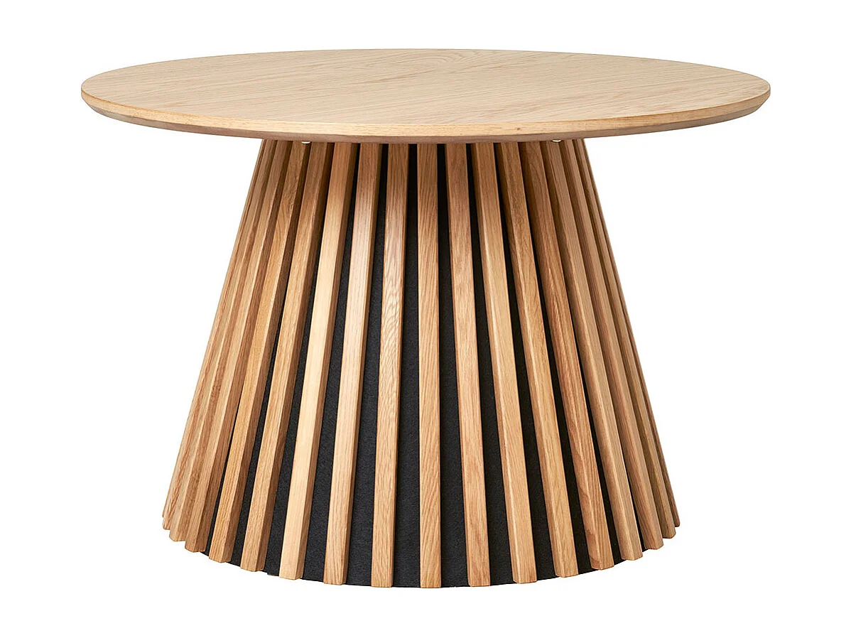 Nellah licht eikenhouten salontafel en glazen blad 110 cm-Kleur Beige