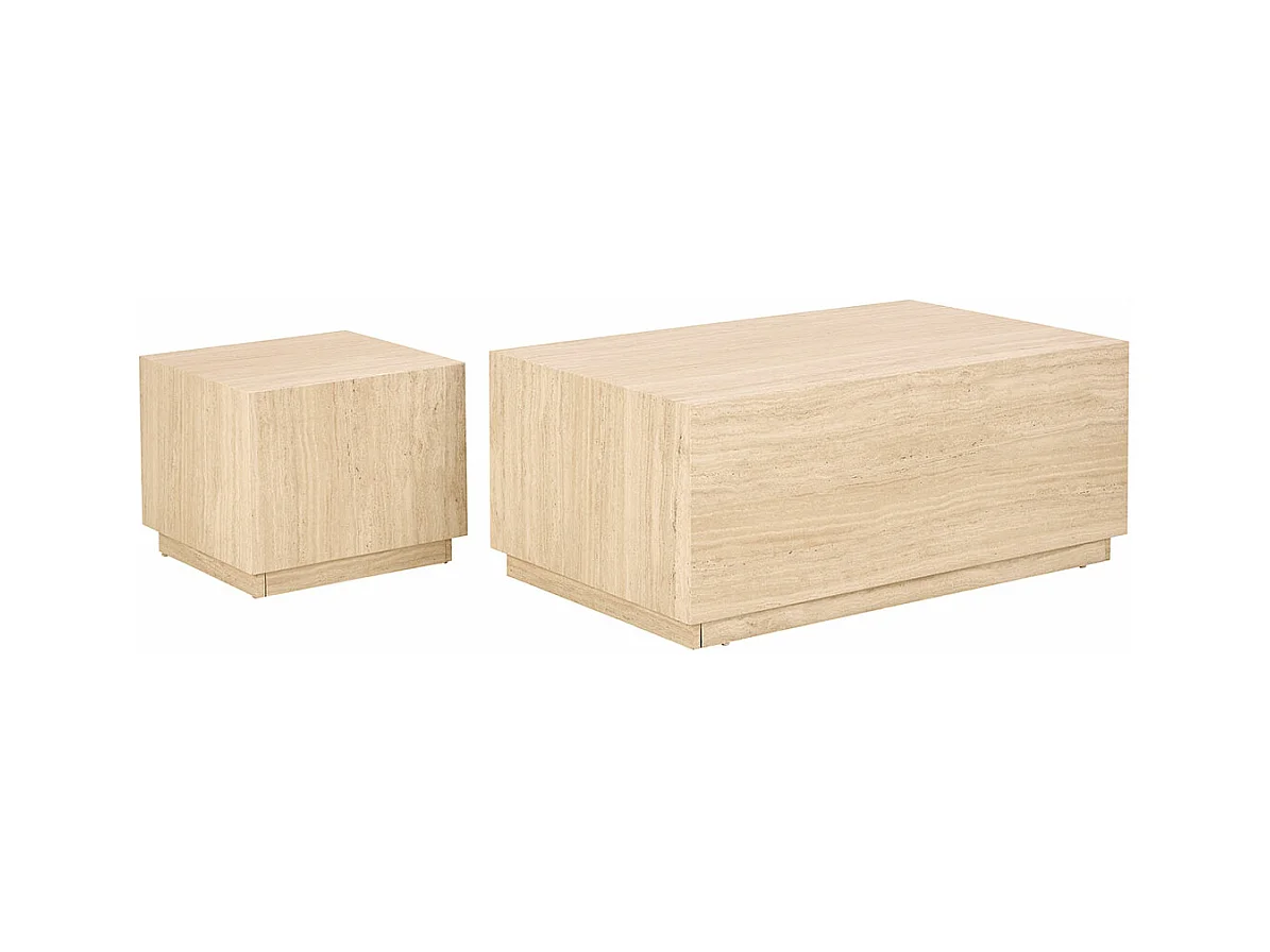 Dice table basse beige.