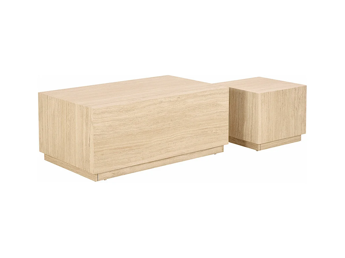 Dice table basse beige.