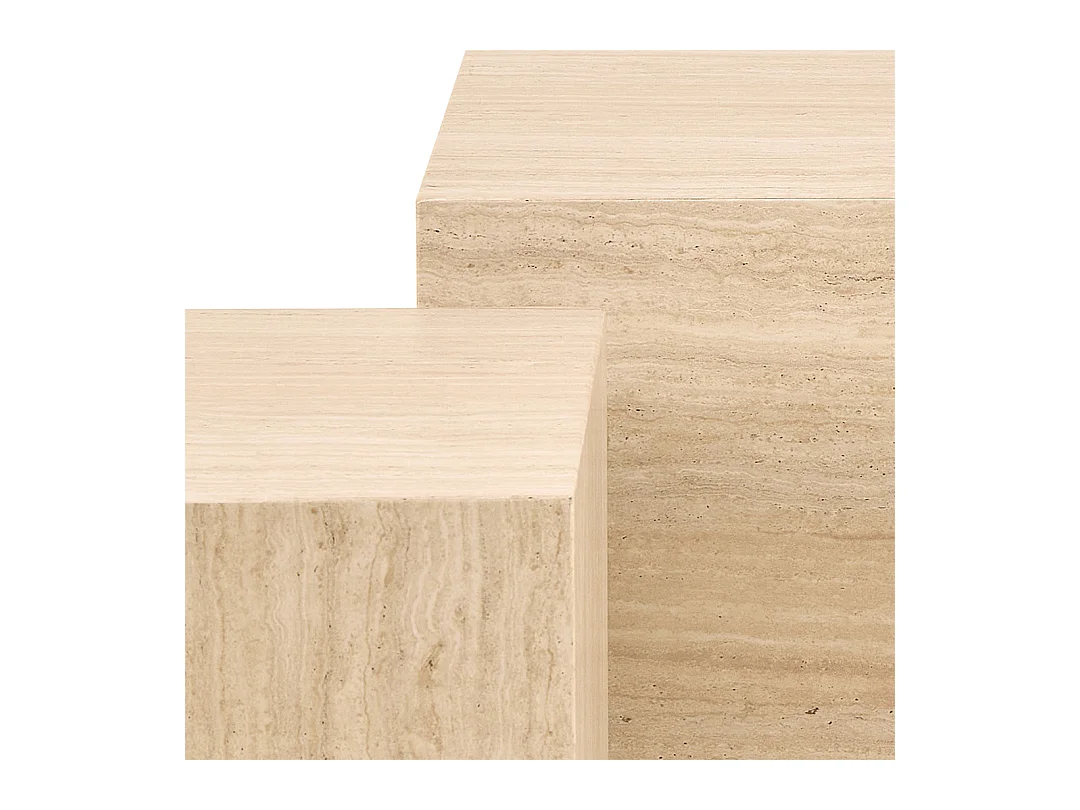 Dice table basse beige.