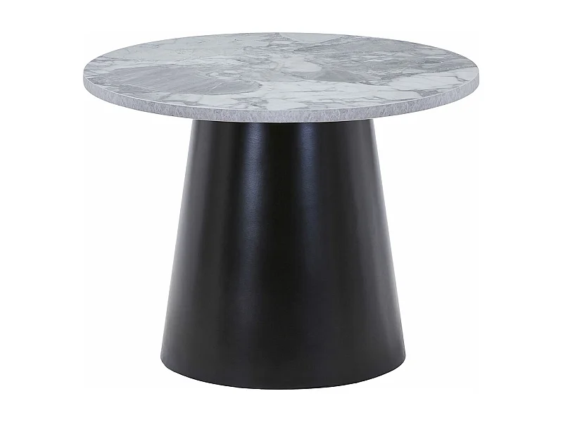 Brito table basse look marbre Ø60cm gris, noir.