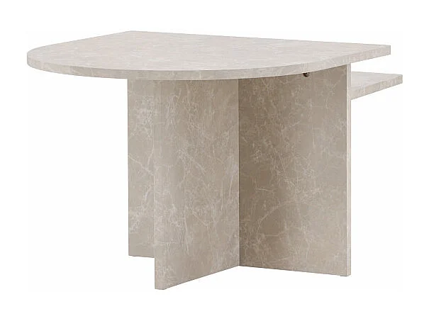 Lot de 2 Tables Basses Effet Marbre "Sala" 60cm Beige