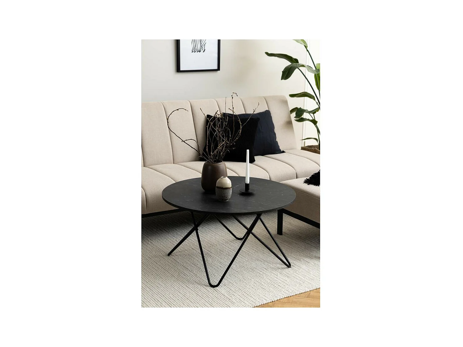 Wyre table basse Ø80cm noir.