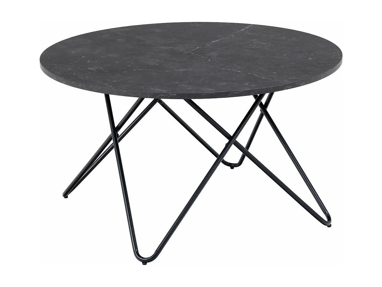 Mesa de centro Wyre Ø80cm negra.