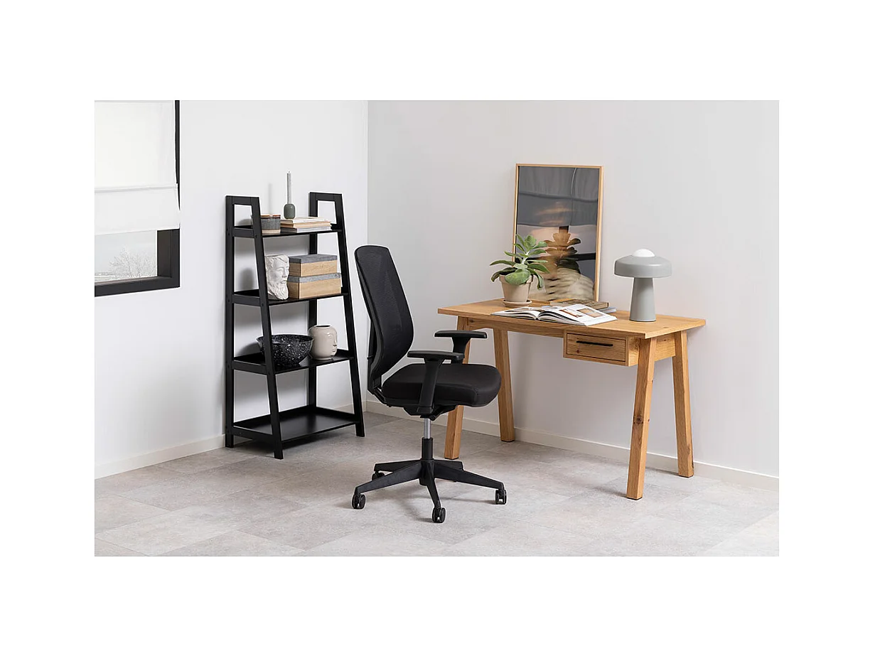 Wally bibliothèque 4 étagères noires.