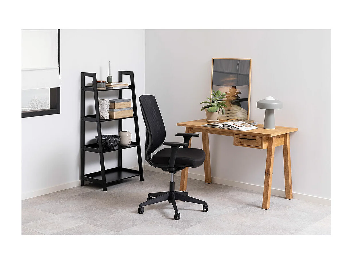 Wally bibliothèque 4 étagères noires.