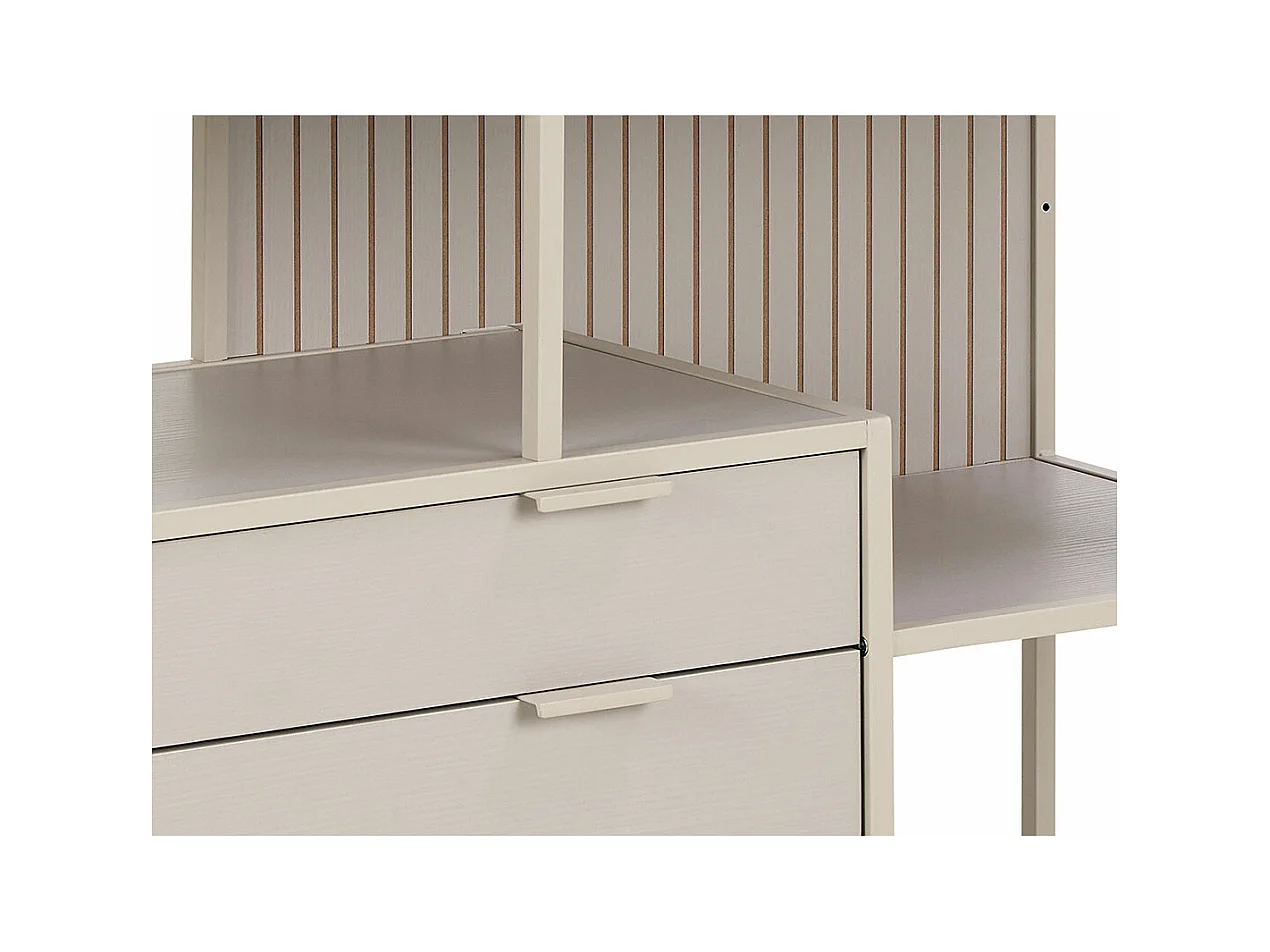 Seaford bibliothèque 2 tiroirs 3 étagères grises.