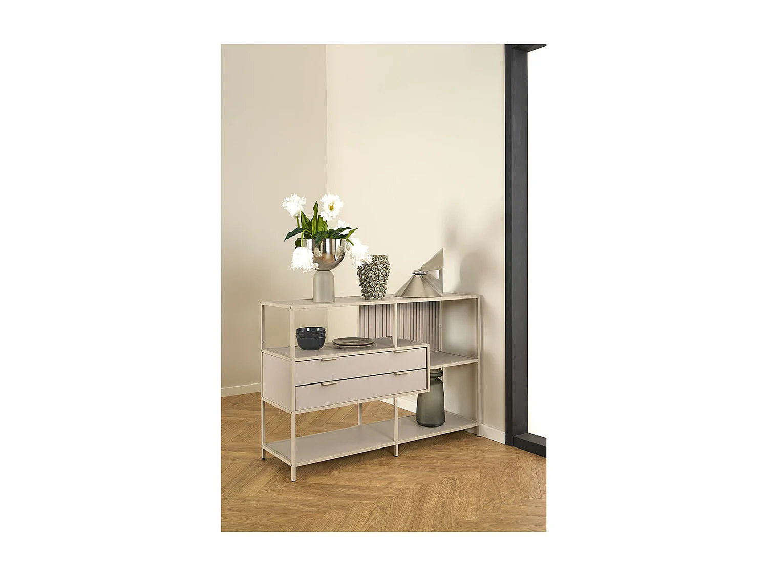 Seaford Regal 2 Schubladen 3 Regale grau.