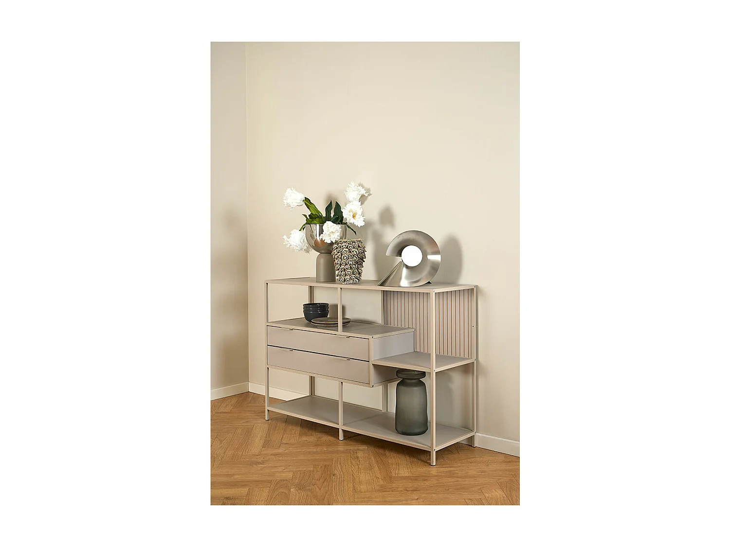 Seaford Regal 2 Schubladen 3 Regale grau.