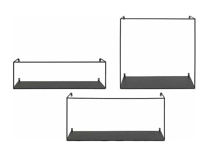 Ulmo Wandregal Set von 3 schwarz.