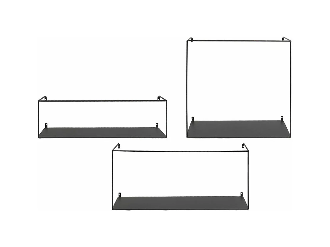 Ulmo étagère murale set de 3 noires.