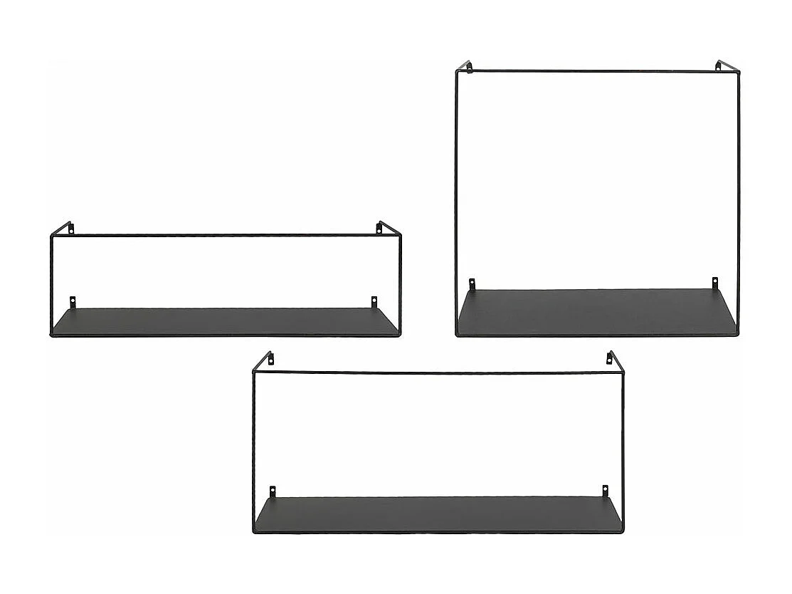 Ulmo Wandregal Set von 3 schwarz.