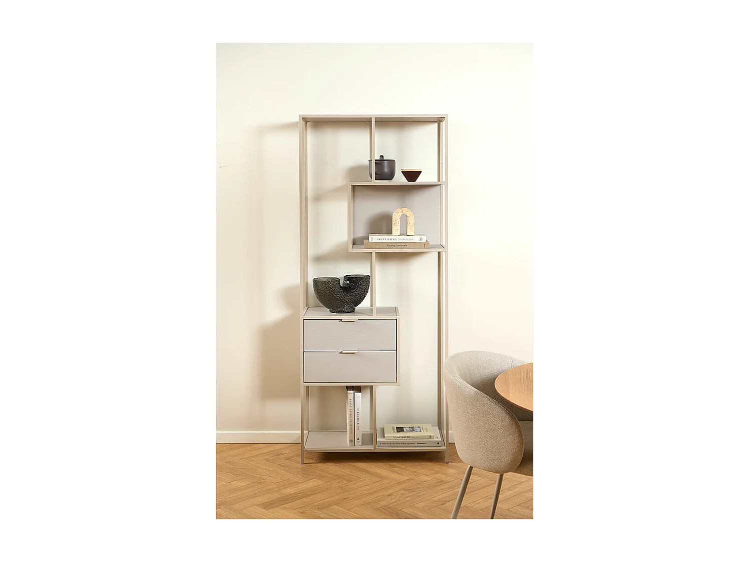 Sea wandkast 2 lades 4 planken grijs.