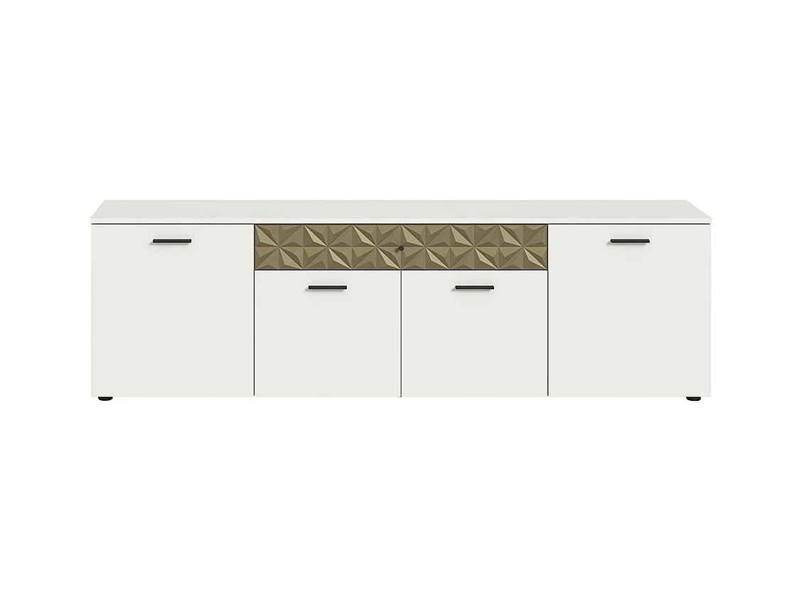 Prisma meuble TV 1 tiroir 4 portes blanc.