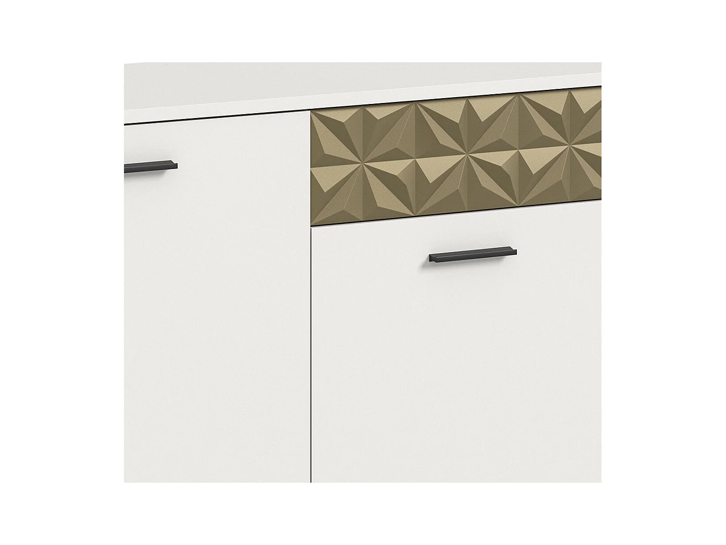 Prisma meuble TV 1 tiroir 4 portes blanc.