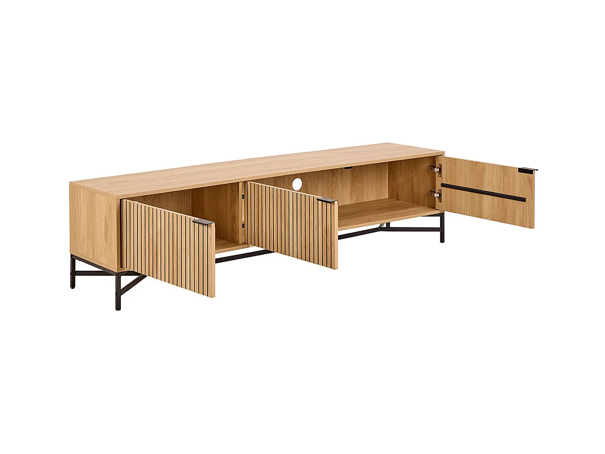 Jaipur TV Tisch 3 Türen Eiche Dekor.