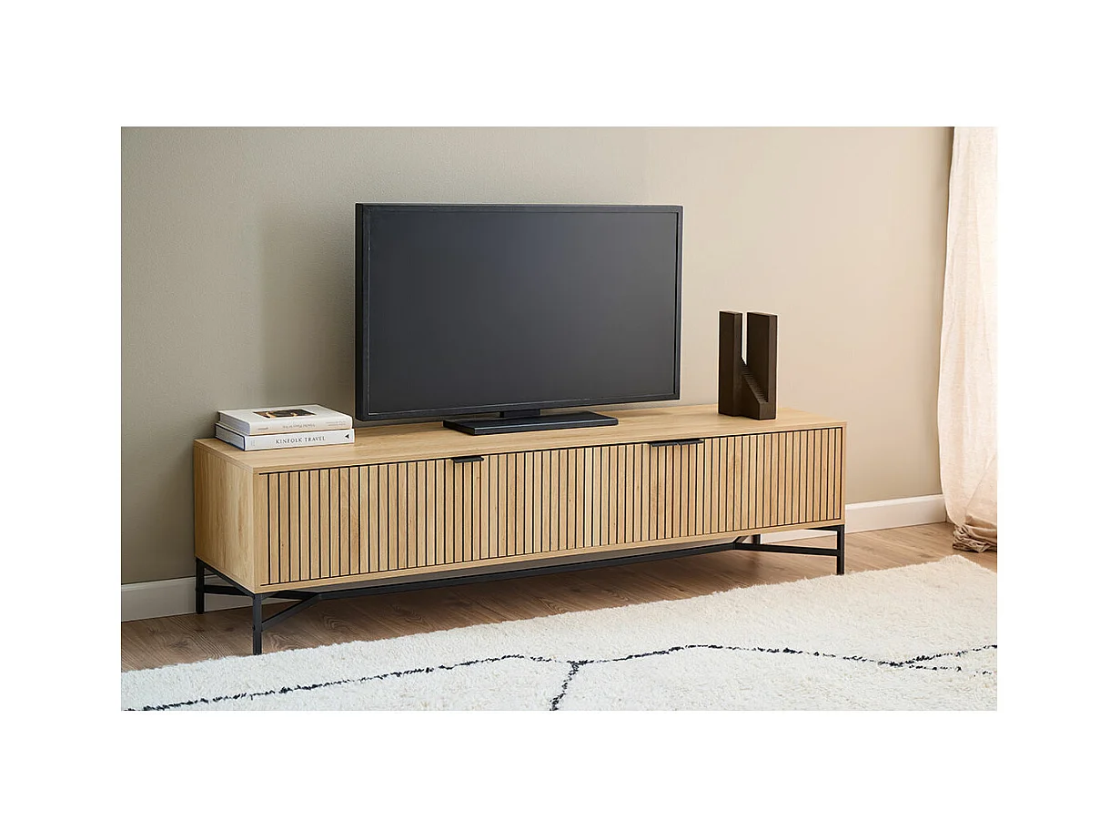 Jaipur TV Tisch 3 Türen Eiche Dekor.